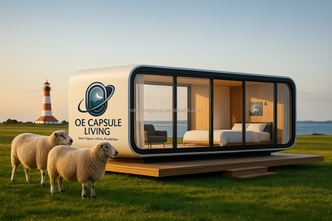 Luxury 20ft Modern Shipping Container House Căn hộ nhỏ Cấu trúc thép Prefab cho khách sạn Villas Không gian căn hộ 4