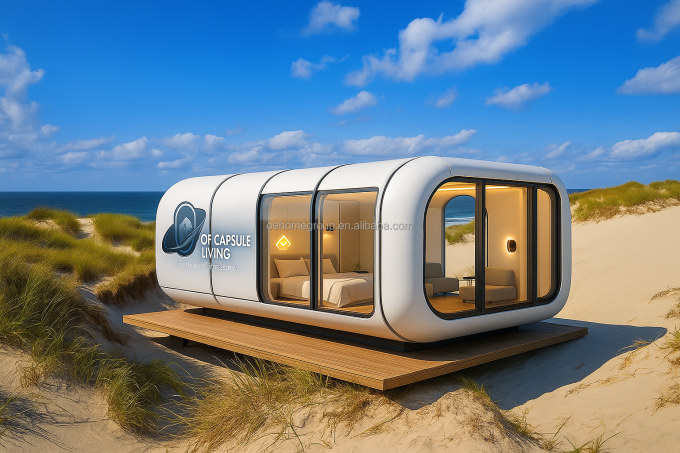 Nhà mô-đun lắp ghép sẵn sang trọng Khu nghỉ dưỡng Khách sạn Chống gió Apple Cabin Capsule House 2