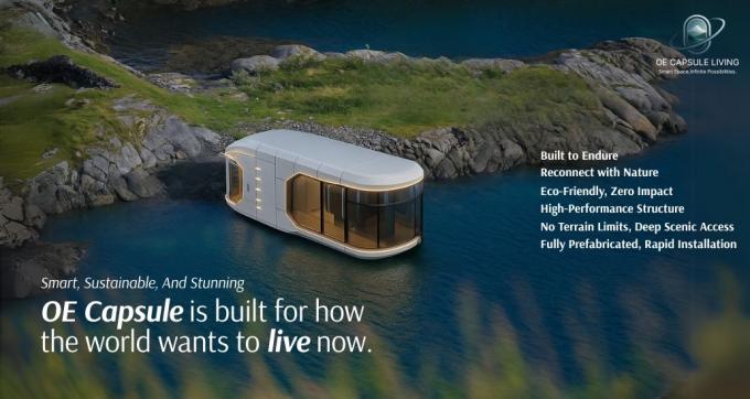 Phòng ngủ sang trọng Phòng khách hiện đại Prefab thông minh Không gian nhỏ Capsule di động Khối chứa mô-đun Capsule House Hotel 0