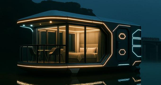 Phòng ngủ sang trọng Phòng khách hiện đại Prefab thông minh Không gian nhỏ Capsule di động Khối chứa mô-đun Capsule House Hotel 9