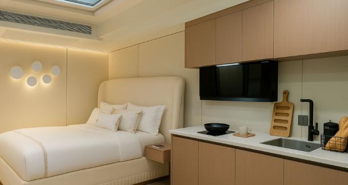 Phòng ngủ sang trọng Phòng khách hiện đại Prefab thông minh Không gian nhỏ Capsule di động Khối chứa mô-đun Capsule House Hotel 8
