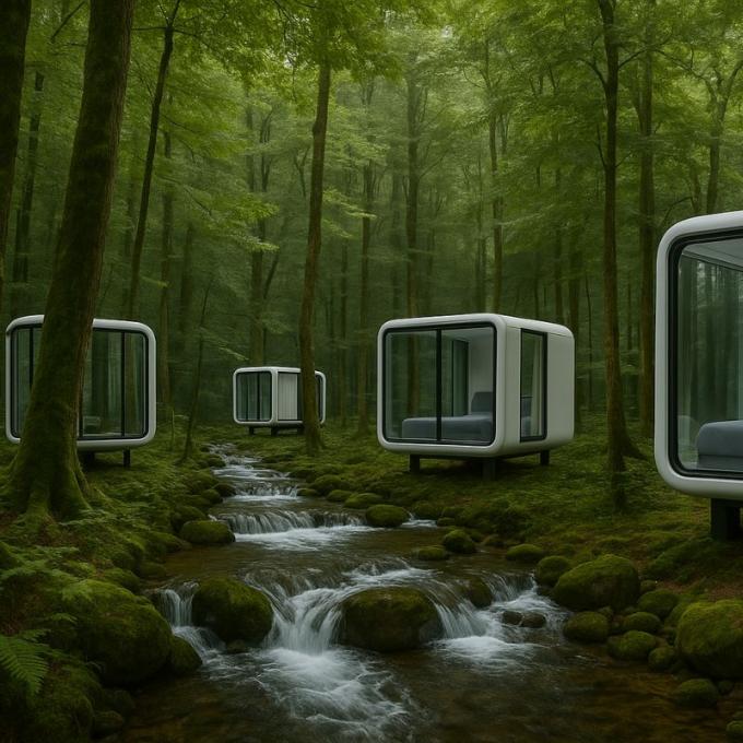 Phòng ngủ sang trọng Phòng khách hiện đại Prefab thông minh Không gian nhỏ Capsule di động Khối chứa mô-đun Capsule House Hotel 15