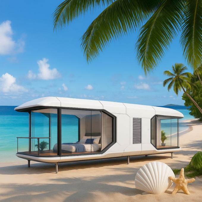 Phòng ngủ sang trọng Phòng khách hiện đại Prefab thông minh Không gian nhỏ Capsule di động Khối chứa mô-đun Capsule House Hotel 14