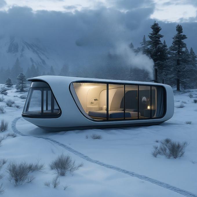 Phòng ngủ sang trọng Phòng khách hiện đại Prefab thông minh Không gian nhỏ Capsule di động Khối chứa mô-đun Capsule House Hotel 19