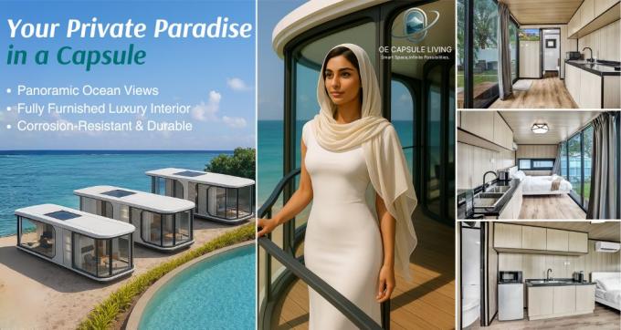 Phòng ngủ sang trọng Phòng khách hiện đại Prefab thông minh Không gian nhỏ Capsule di động Khối chứa mô-đun Capsule House Hotel 24