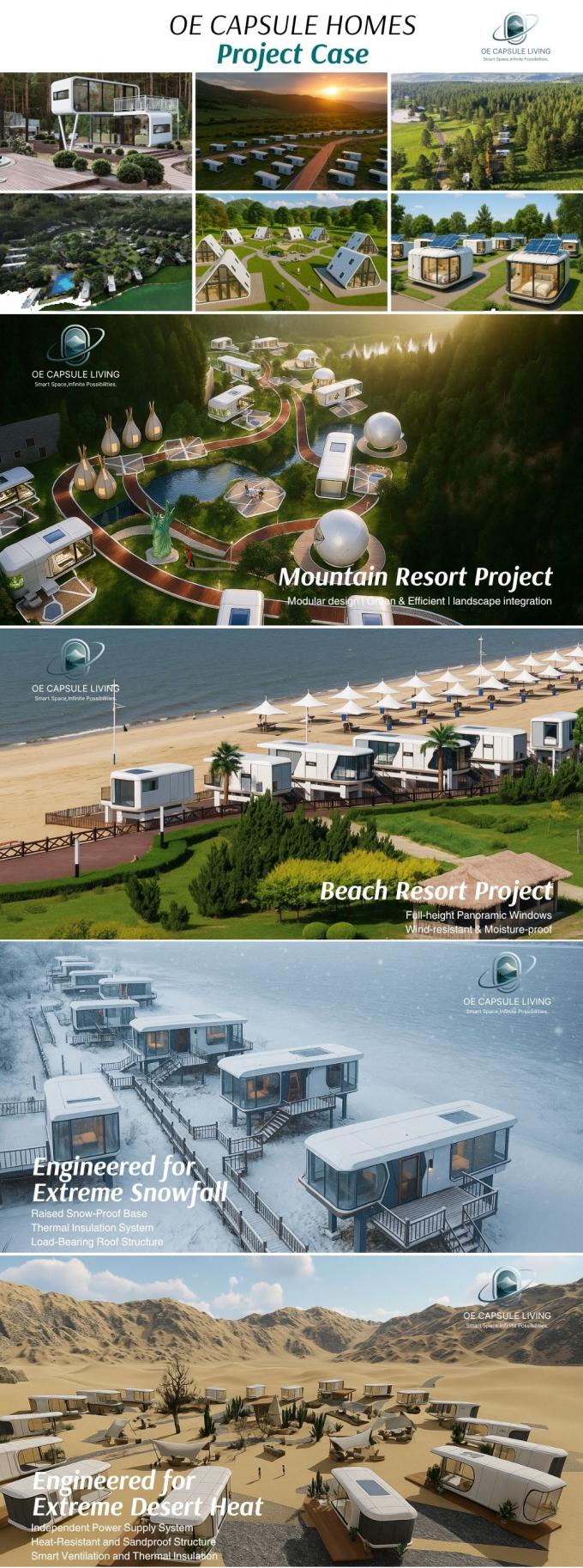Phòng ngủ sang trọng Phòng khách hiện đại Prefab thông minh Không gian nhỏ Capsule di động Khối chứa mô-đun Capsule House Hotel 25