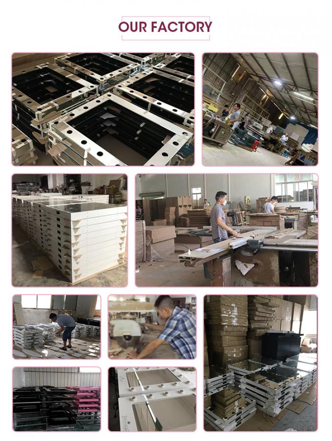 Màn hình cảm ứng khung kim loại 15 bóng đèn trang điểm gương với đèn LED gương hư hỏng 18