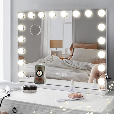 Compact Led Hollywood 10x Vanity Mirror Plexiglass vật liệu