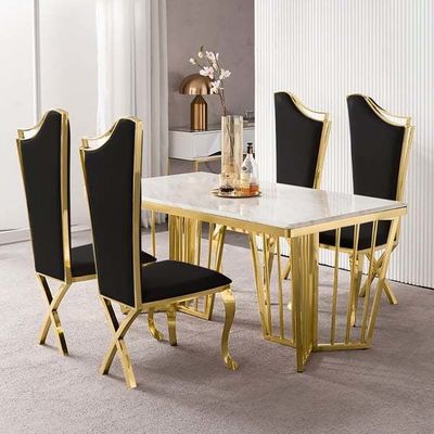 Đồ ăn tùy chỉnh Onyx đá cẩm thạch đá cẩm thạch thép khung ghế văn phòng