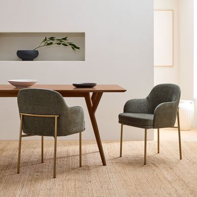 Thép không gỉ khung vòng ghế ăn Velvet Set Dinette đương đại