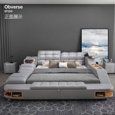 Da phòng ngủ sang trọng thiết lập Tufted giường đệm thiết kế hiện đại