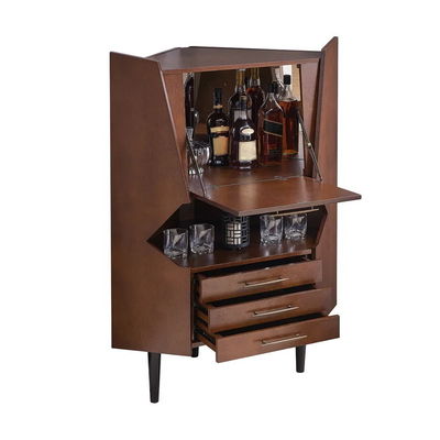 Thương mại gỗ góc rượu Cabinet Counter Cho rượu vang hiển thị