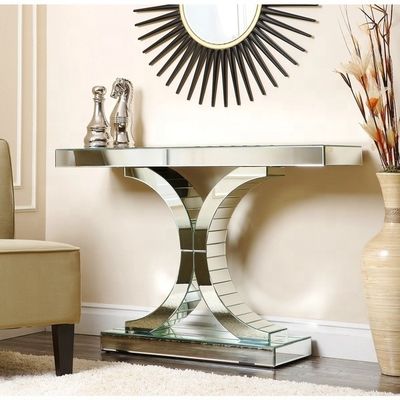 Accent Crystal Mirrored Console Table Đồ nội thất lối vào khách sạn