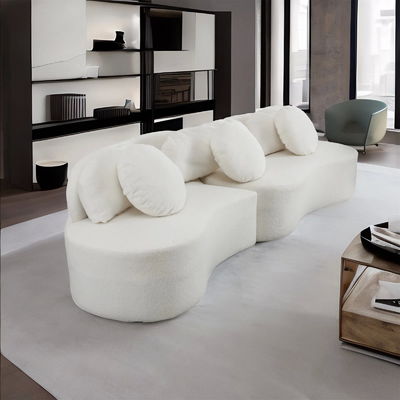 Đặt ghế sofa vải màu trắng