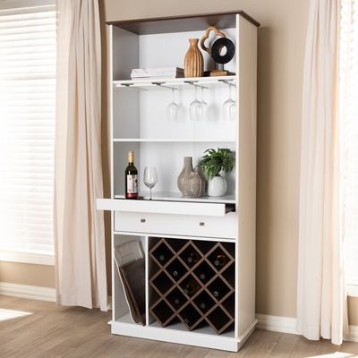 Phòng bếp góc Wine Racks Bar Cabinets With Wood And Glass Display Rack