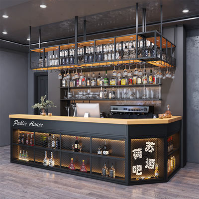 Mini LED Counter Height Ban đêm Bar Table Đồ nội thất hiện đại