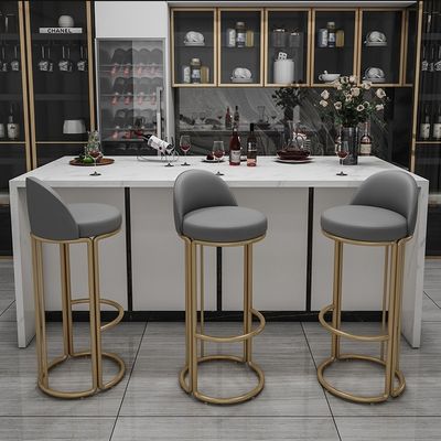 Modern High Gold Outdoor Italian Colorful Metal Frame Iron Bar Stools cho nhà hàng