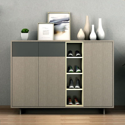 Bọc thép Slim Cabinet giày gỗ Cầm lưu trữ Đồ nội thất nhà hiện đại 3 Tier