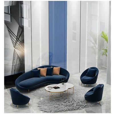 Phòng khách khu vực nghỉ ngơi ghế tiếp tân được thiết lập với kích thước tùy chỉnh và ghế sofa nhung ba ghế
