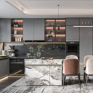 Solid Wood Modular Wall Cabinets Modular Kitchen Pantry Cabinet Sơn mạ