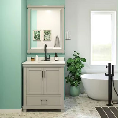 Phòng tắm gắn tường đơn vị Vanity bồn rửa và tủ MDF gỗ dán