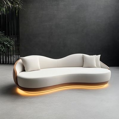 Bộ trang trí vải mô-đun curved Boucle sofa ấm cúng góc sàn bộ sofa đồ nội thất phòng khách hiện đại