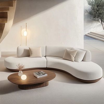 Tiền ghế góc gỗ óc chó hiện đại với thiết kế chân góc có hình dạng đặc biệt và công nghệ phụ nữ hoàng gia