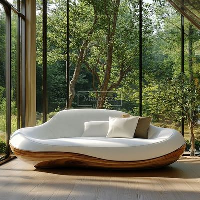Phòng Khách / Nội Thất Gia Đình Bộ Ghế Sofa Văn Phòng Mô-đun Hai Chỗ Ngồi Hiện Đại Bằng Gỗ Da Trang Trí Nhà Ở Sang Trọng