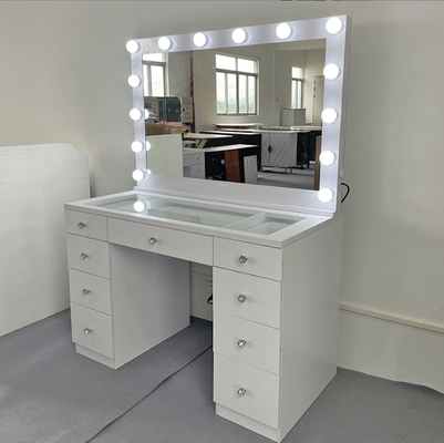 Gương trang điểm có đèn LED Vanity với khung kim loại, màn hình cảm ứng, 14 bóng đèn