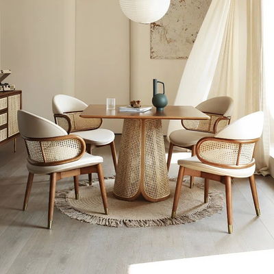 80x80 Solid Wood Pedestal Phòng ăn Bàn tròn