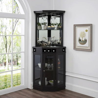 Tủ rượu vang góc Modern Bar Rack Cabinet Cụm gỗ OEM