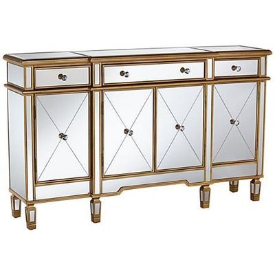 Tủ phòng khách hiện đại 4 ngăn kéo 4 cửa Buffet Cabinet Bàn với kết thúc gương