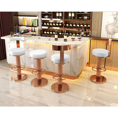 Bar Backless Quán ghế dài da trắng vàng hồng cho nhà hàng nhà bếp