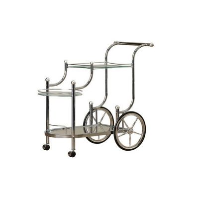 Kim loại Đồ uống hiện đại Xe tải vàng Glass Bar Cart Khách sạn phục vụ thức ăn