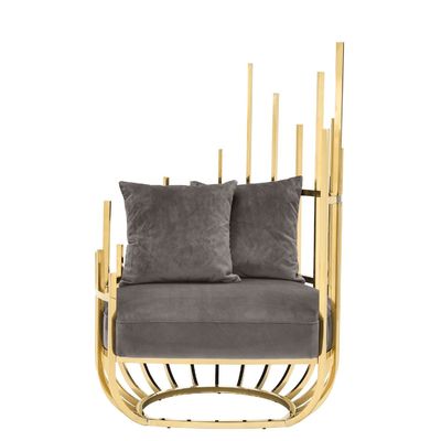 Eichholtz Santorini Velvet ghế sofa đơn ghế với khung thép không gỉ và chân