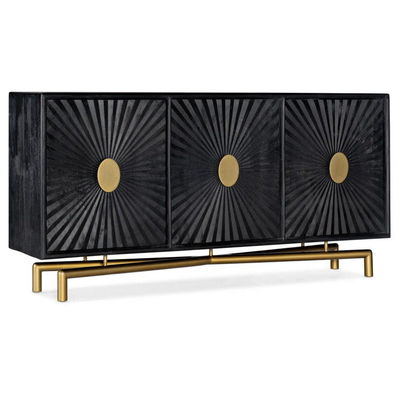 Tự chỉnh 40 Inch Buffet Cabinet Đen TV Sideboard Vật liệu MDF