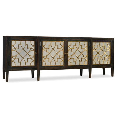 Black Mirror Credenza Cabinet Sideboard Organizer Set Cho TV phòng khách