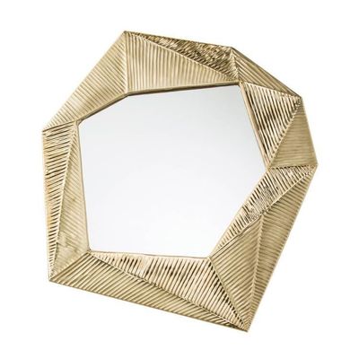 Chiếc gương tường phòng tắm bằng vàng cổ 34 inch Vòng Stereoscopic Sunburst