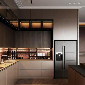 Acrylic lắp ráp tủ bếp đồ nội thất gỗ MDF rắn