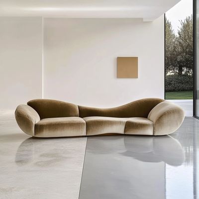 Ghế sofa góc kiểu nhung thiết kế hiện đại phòng khách hình chữ U kết hợp mô-đun sang trọng khách sạn