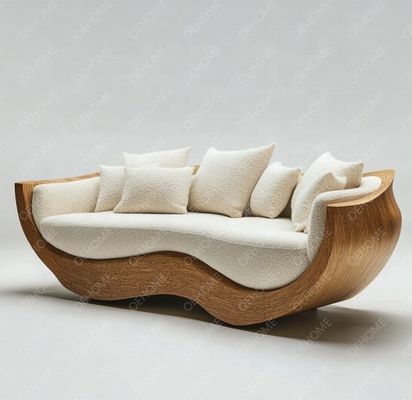 Đồ nội thất vườn cong phòng khách ghế sofa gỗ với thiết kế hiện đại và tùy chỉnh tùy chọn