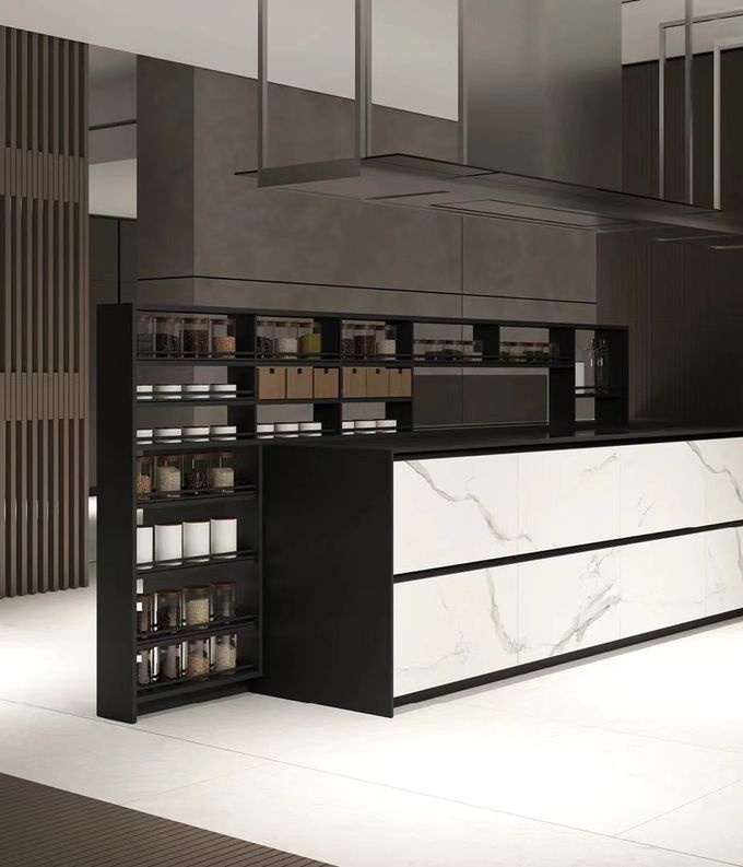 Nhà bếp mô-đun gỗ Almirah phòng lụa Cabinet Solutions 1