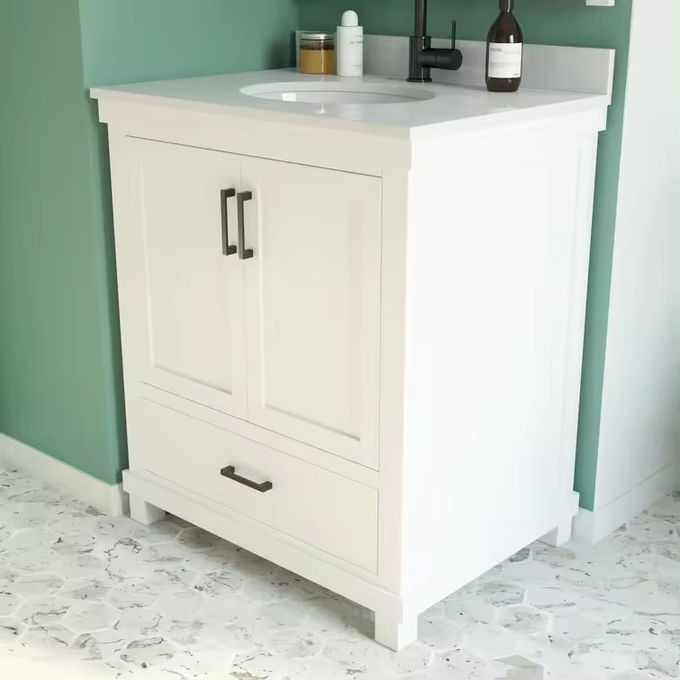 Phòng tắm gắn tường đơn vị Vanity bồn rửa và tủ MDF gỗ dán 1