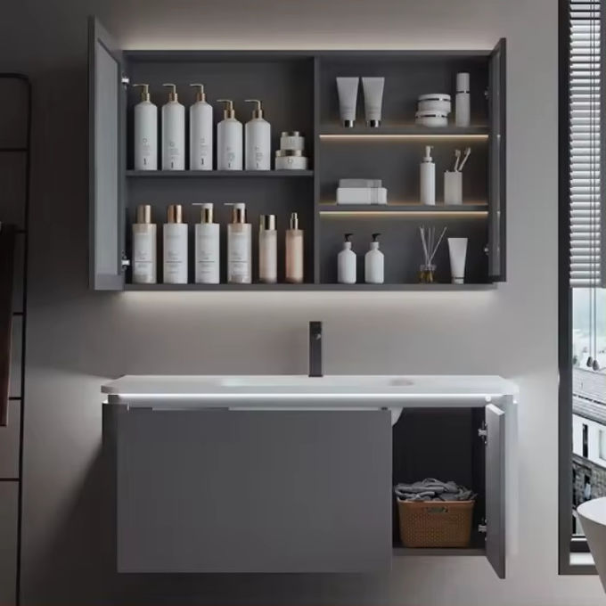 DTC tùy chỉnh tường lắp đặt phòng tắm Vanity đơn vị bồn rửa 0