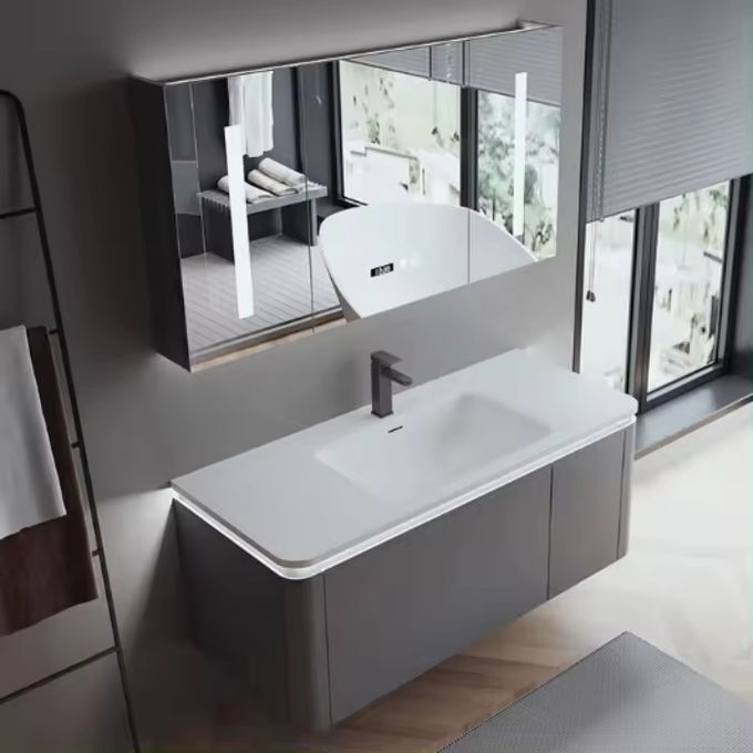 Tủ tắm đặt tường tùy chỉnh 60 Inch Vanity Single Sink 0