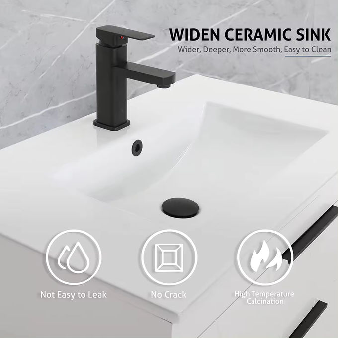 Đơn vị Vanity phòng tắm nổi màu trắng tùy chỉnh 500mm 0