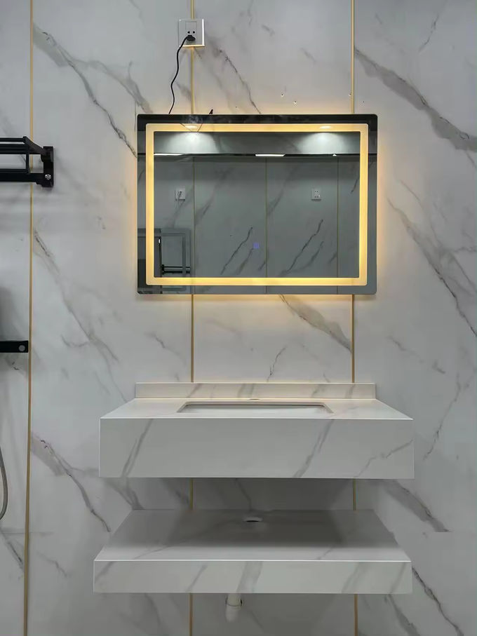 Shallow LED Mirror Tủ quần áo Vanity 500mm High End 0