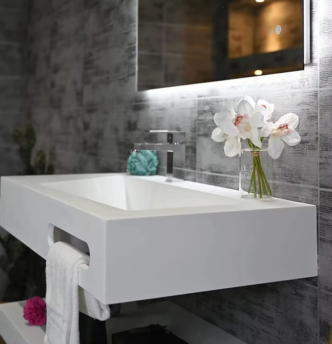ODM tường treo 36 Inch phòng tắm Vanity Corner bồn rửa 0
