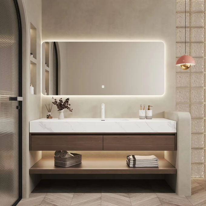 MDF gỗ Bảng phòng tắm Tủ bồn rửa đơn vị Silver Mirror 0