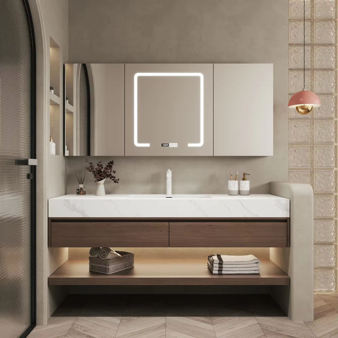 MDF gỗ Bảng phòng tắm Tủ bồn rửa đơn vị Silver Mirror 1